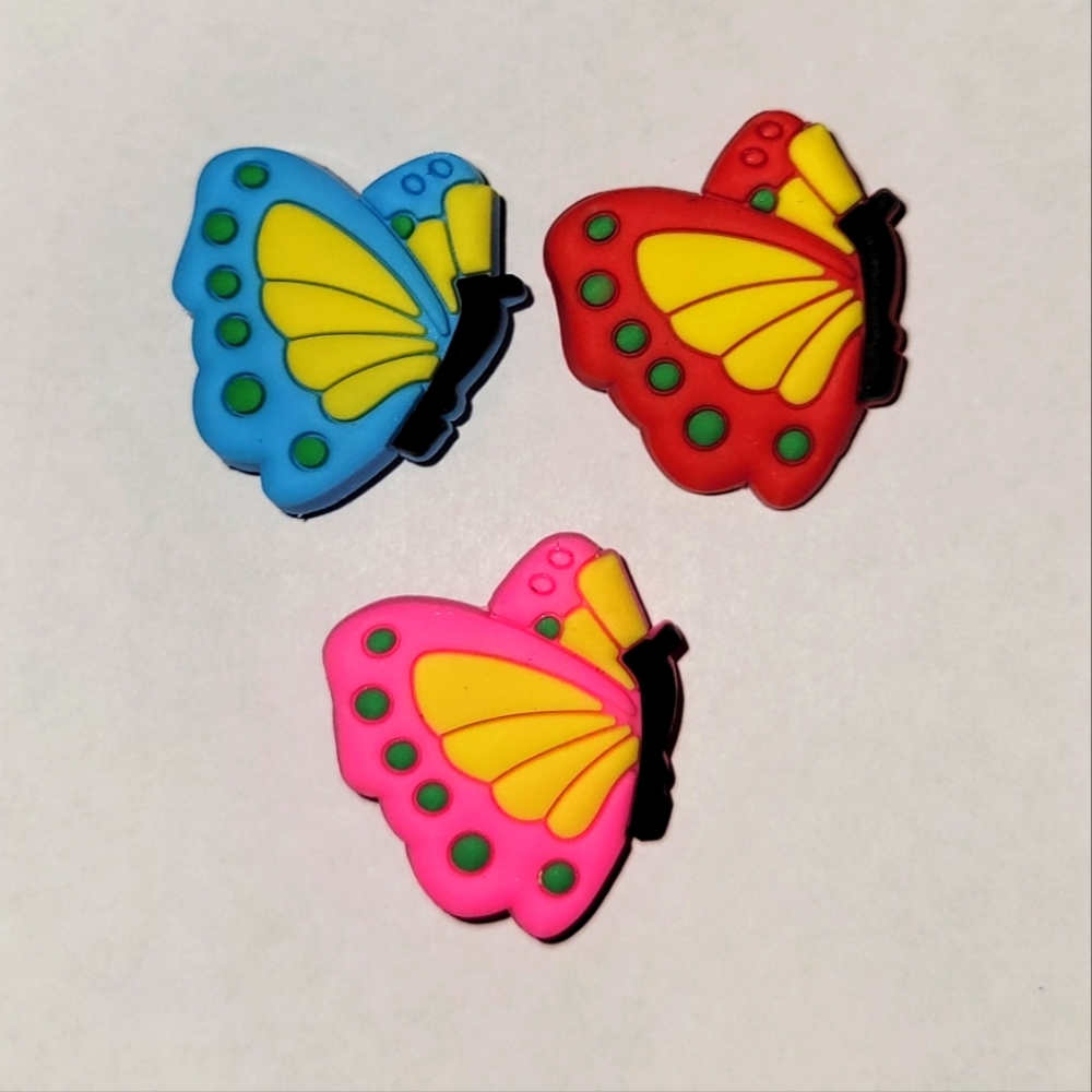 3 Butterfly Jibbitz Shoe Charms